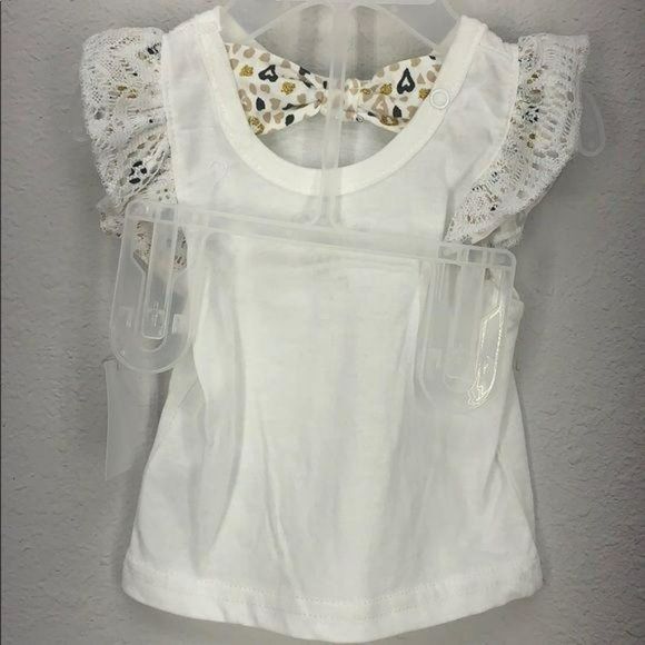 DDG Darling 0-3 Months Cat Ruffled white animal print Two Piece Set - Picture 4 of 7